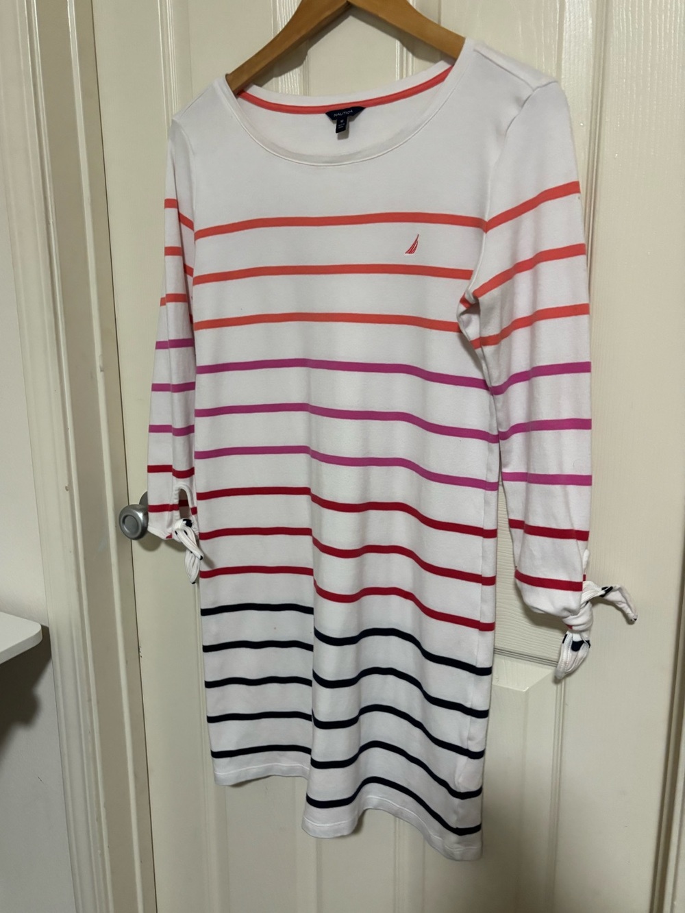 Striped Cotton Boatneck Dress Summer Capsule Nautica Medium - Picture 3 of 8